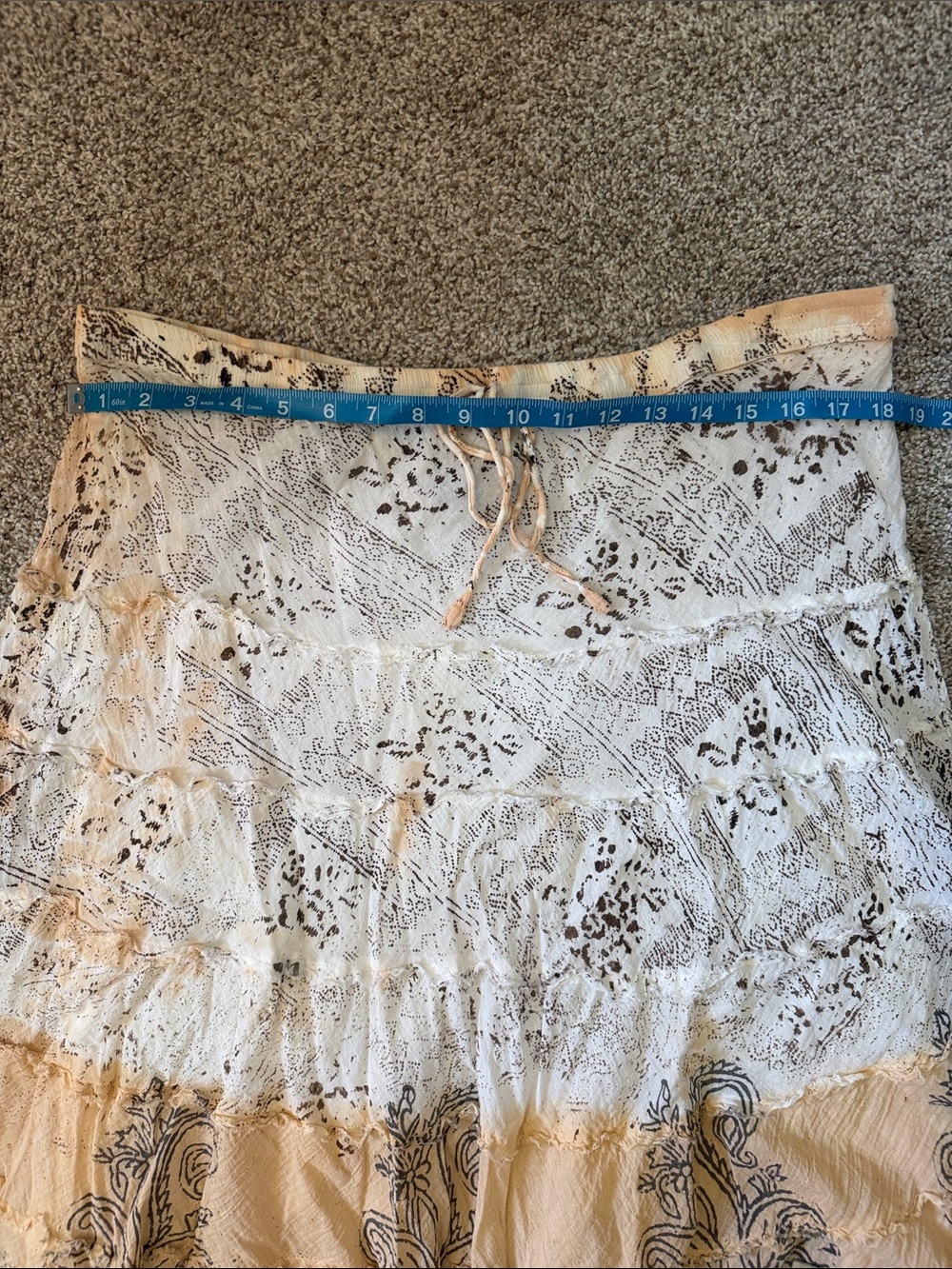 Metro Wear - Large - Cream and Tan Tiered Maxi Skirt - Picture 10 of 12